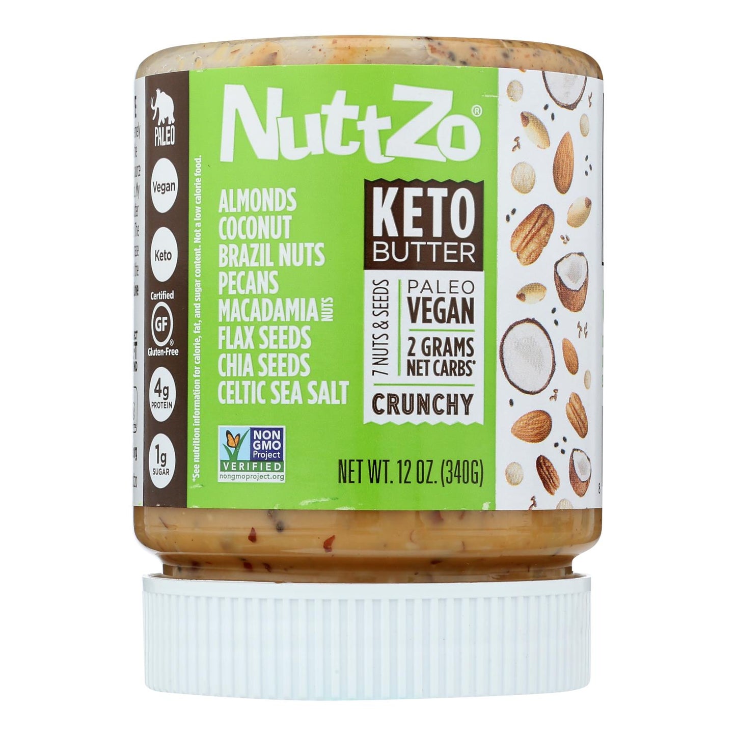 Nuttzo - Mantequilla de nueces y semillas cetogénica - Caja de 6 - 12 oz