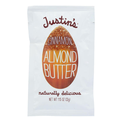 Paquete de mantequilla de nueces de Justin: mantequilla de almendras y canela, caja de 10, 1,15 oz.