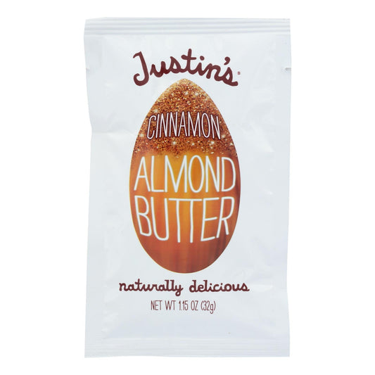 Paquete de mantequilla de nueces de Justin: mantequilla de almendras y canela, caja de 10, 1,15 oz.
