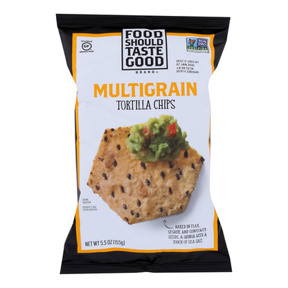 La comida debe tener buen sabor. Chips de tortilla multigrano - Multigrano - Caja de 12 - 5,5 oz.