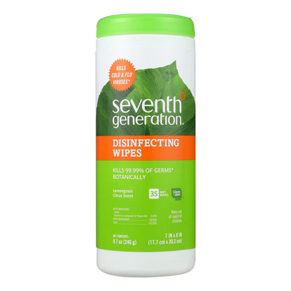 Seventh Generation 消毒湿巾 - 多表面柠檬草柑橘味 - 35 片 - 12 盒