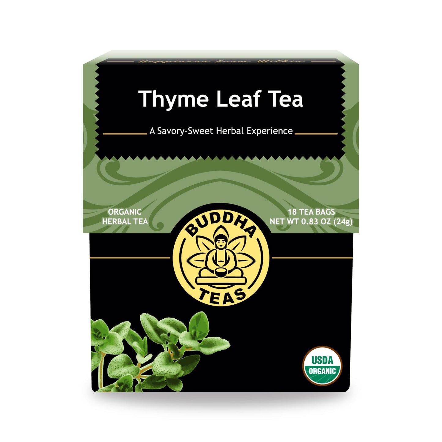 Buddha Teas - Té orgánico - Hoja de tomillo - Caja de 6 - 18 unidades