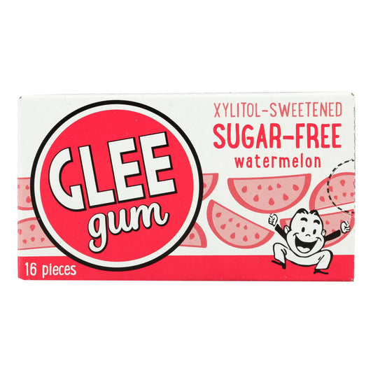 Chicle Glee Gum - Sandía silvestre - Sin azúcar - Caja de 12 - 16 piezas