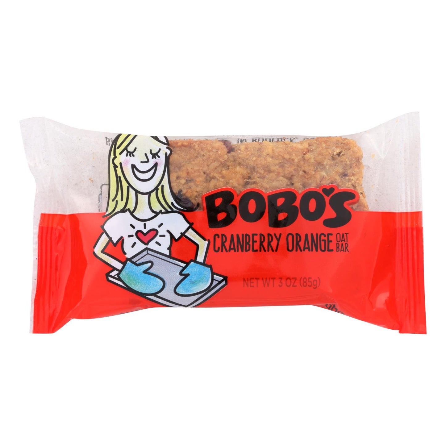 Bobo's 燕麦棒 - 全天然 - 蔓越莓橙味 - 3 盎司 - 一箱 12 块