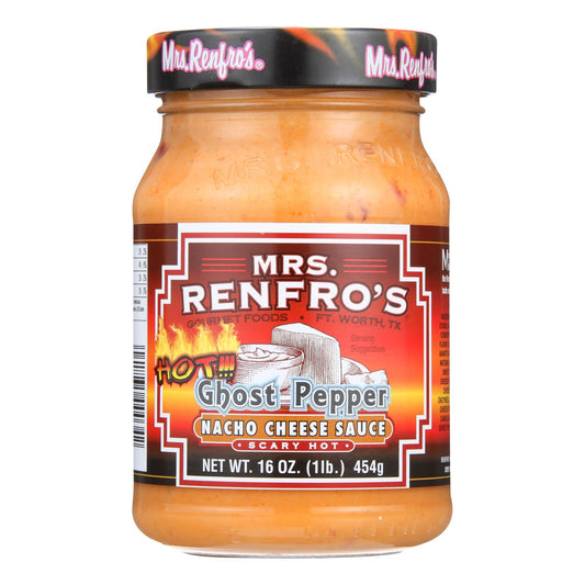 Salsa de queso y chile fantasma para nachos de Mrs. Renfro - Caja de 6 - 16 oz