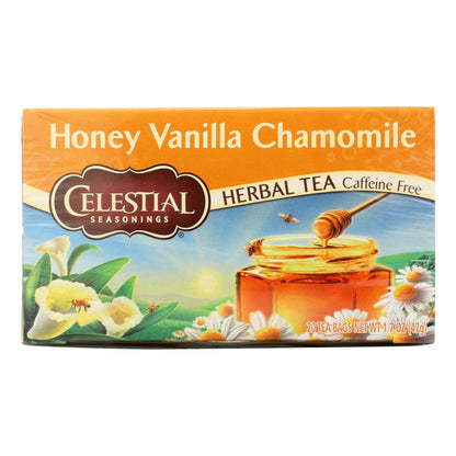 Celestial Seasonings Herbal Tea Caffeine Free Honey Vanilla Chamomile - 20 Tea Bags - Case Of 6