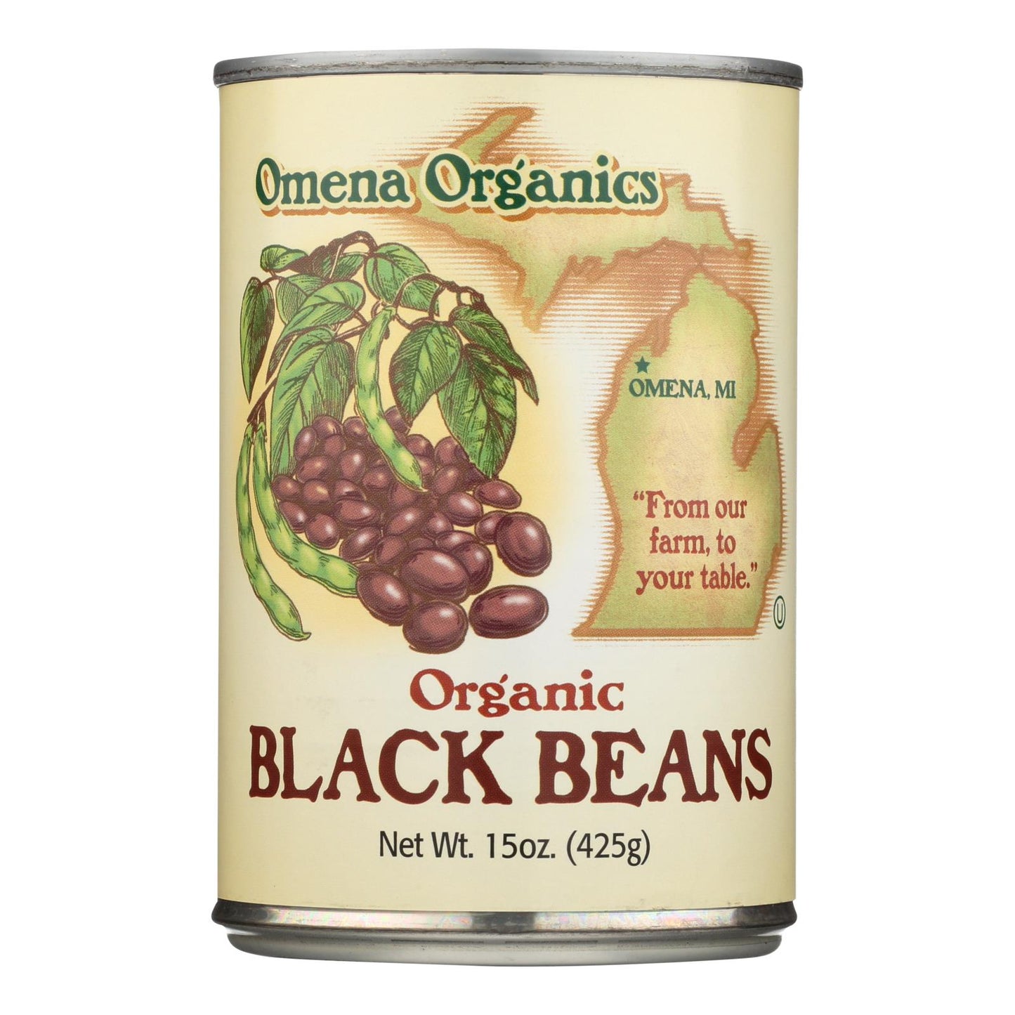 Omena Organics - Frijoles negros - Caja de 12 - 15 oz