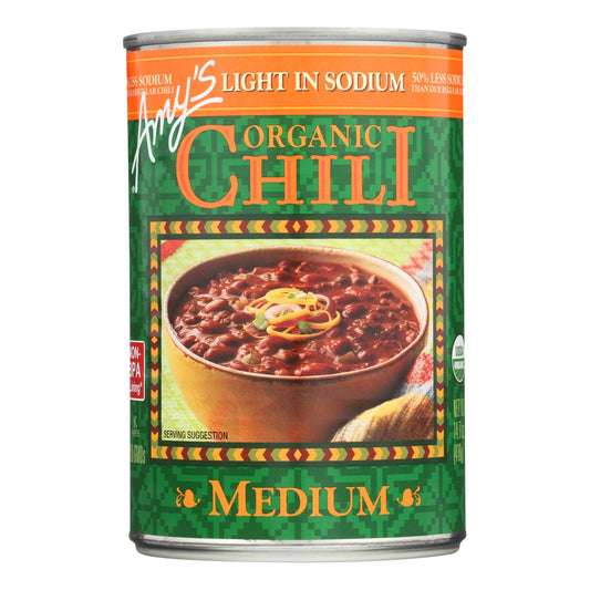 Amy's - Chile orgánico mediano bajo en sodio - Caja de 12 - 14,7 oz