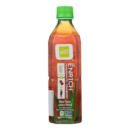 Alo Original Enrich Aloe Vera Juice Drink - Pomegranate And Cranberry - Case Of 12 - 16.9 Fl Oz.