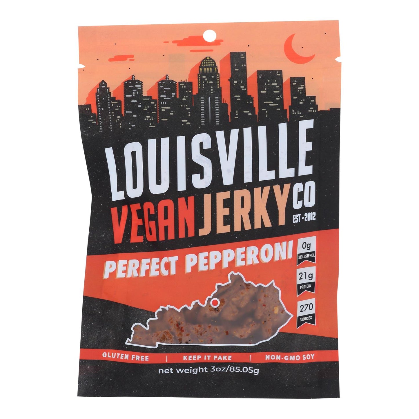 Louisville Vegan Jerky - Jerky Vegan Pepperoni - Case Of 10 - 3 Oz