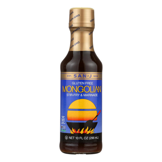 Salsa para cocinar San-J - Mongola - Caja de 6 - 10 Fl Oz.