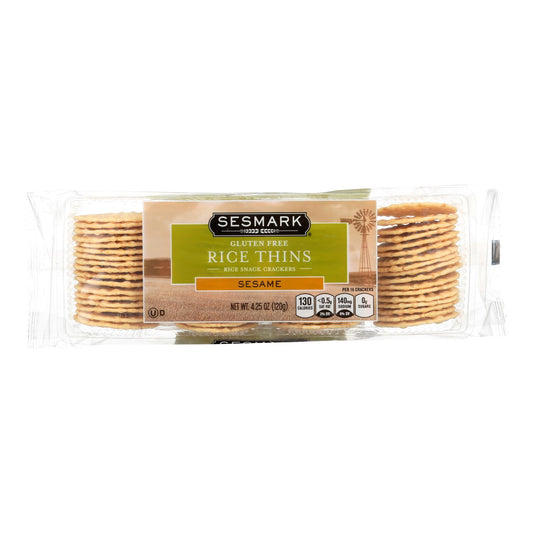 Galletas de arroz Sesmark Foods, con sésamo, caja de 12 unidades, 4,25 oz.