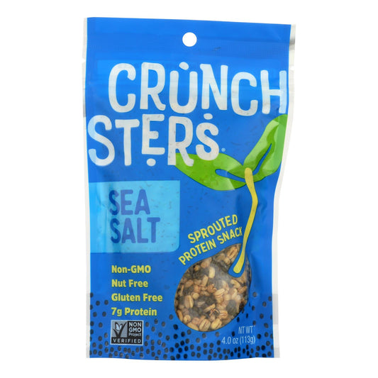 Crunchsters - Snack de proteína germinada - Sal marina - Caja de 6 - 4 oz.