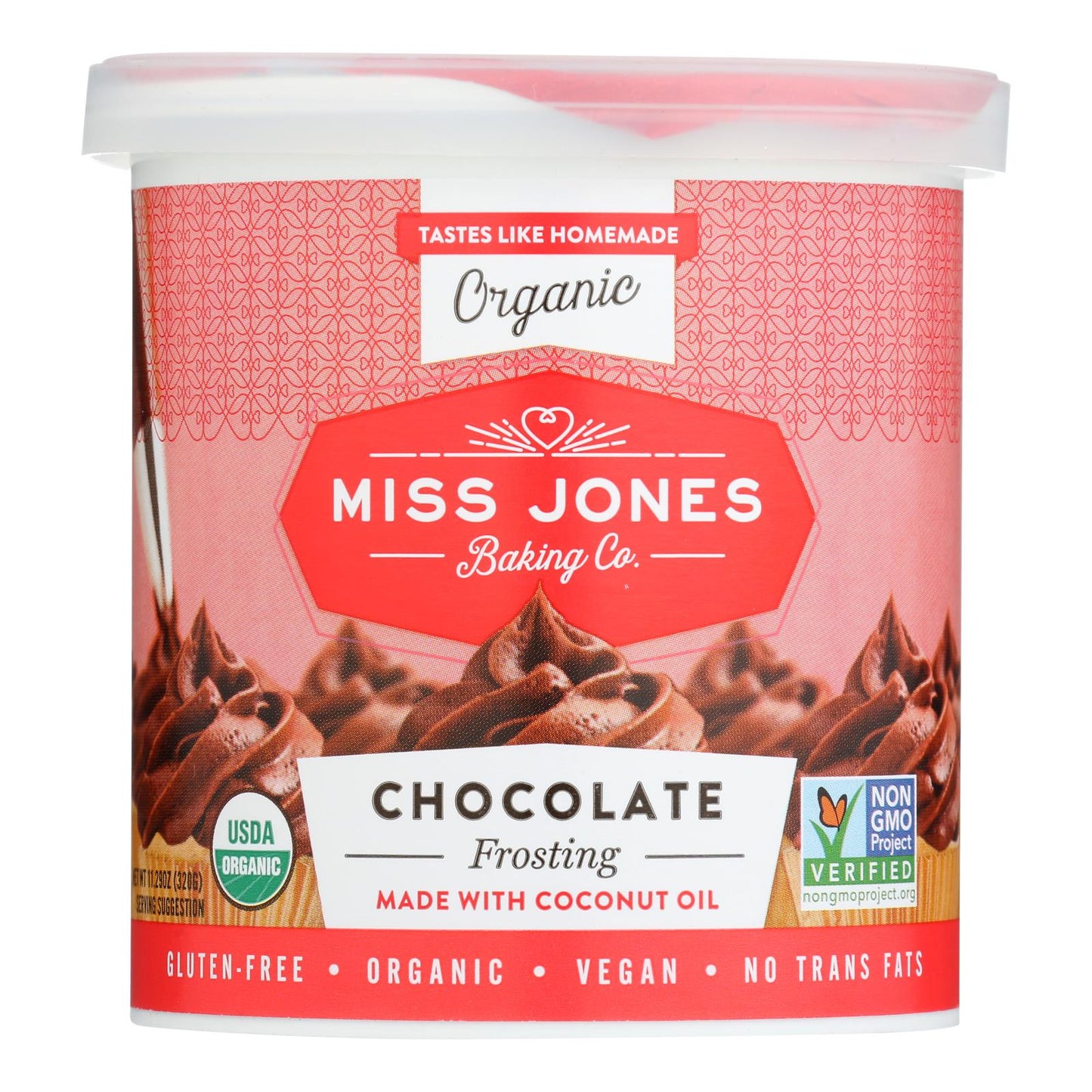 Cobertura de chocolate orgánico Miss Jones - Caja de 6 - 320 g