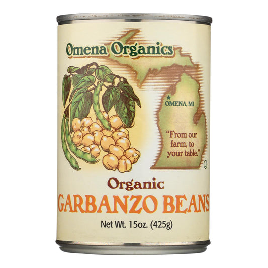 Garbanzos orgánicos de Omena Organics - Caja de 12 - 15 oz