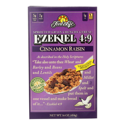 Food For Life Baking Co. Cereal - Organic - Ezekiel 4-9 - Sprouted Whole Grain - Cinnamon Raisin - 16 Oz - Case Of 6