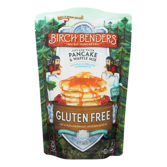 Mezcla para panqueques y waffles Birch Benders - Sin gluten - Caja de 6 - 14 oz.