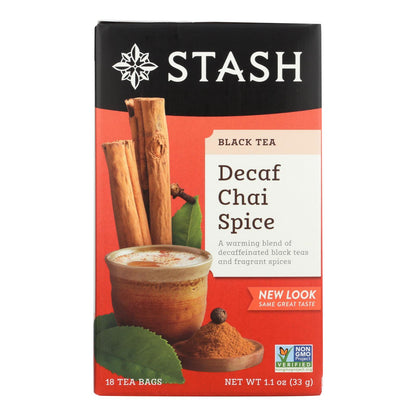 Stash Tea - Té descafeinado Chai Spice - Caja de 6 - 18 unidades