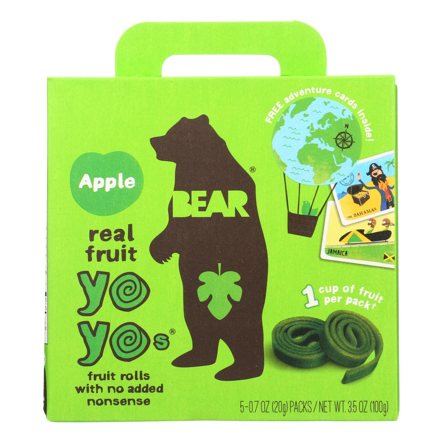 Snack Yoyo de fruta real Bear - Manzana - Caja de 6 - 3,5 oz.