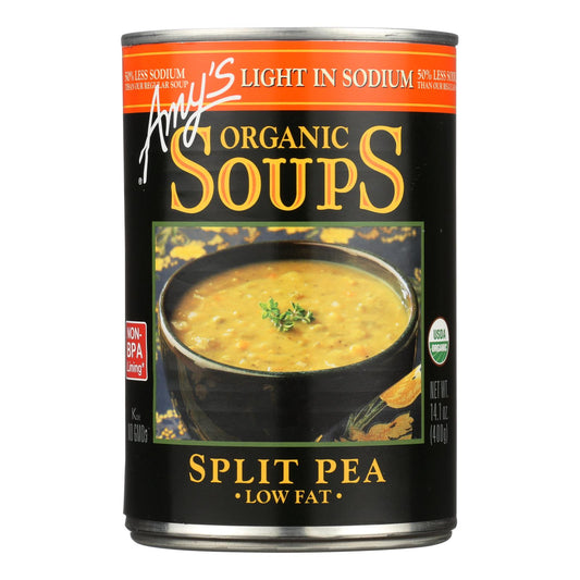 Sopa de guisantes orgánicos bajos en sal de Amy's - Caja de 12 - 14,1 oz