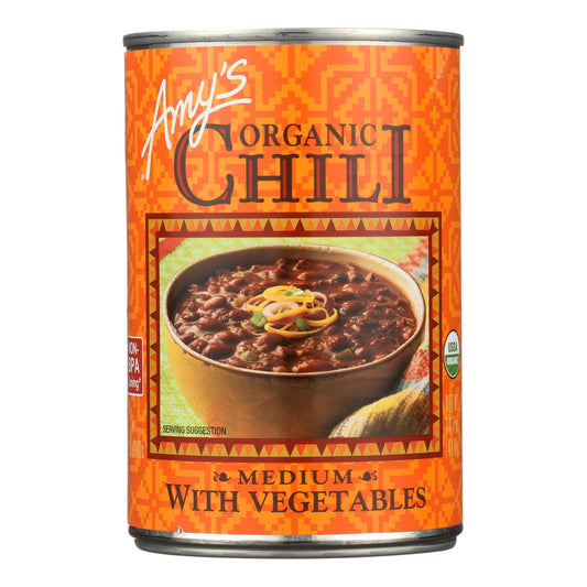 Amy's - Chile orgánico mediano con verduras - Caja de 12 - 14,7 oz