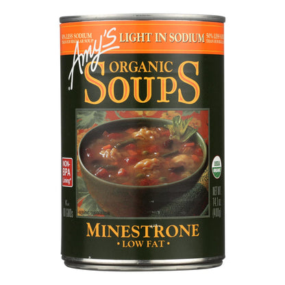 Sopa minestrone orgánica baja en sodio de Amy's - Caja de 12 - 14,1 oz