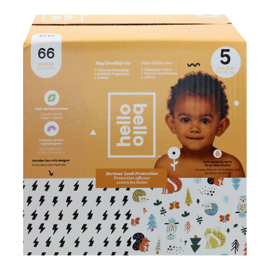 Hola Bello - Diapr Blt/anml Talla 5 Ovr27l - Caja de 66 unidades