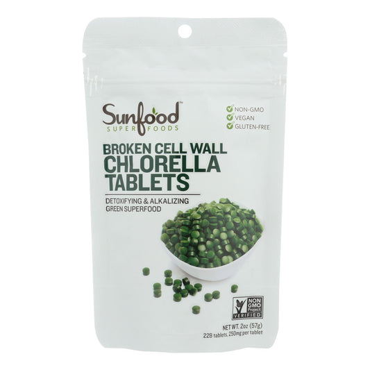 Tabletas de clorella de Sunfood Superfoods, 1 unidad, 2 oz