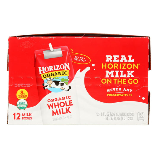 Horizon Organic Dairy - Leche aspartamo simple entera - 1 unidad - 12/8 Fz