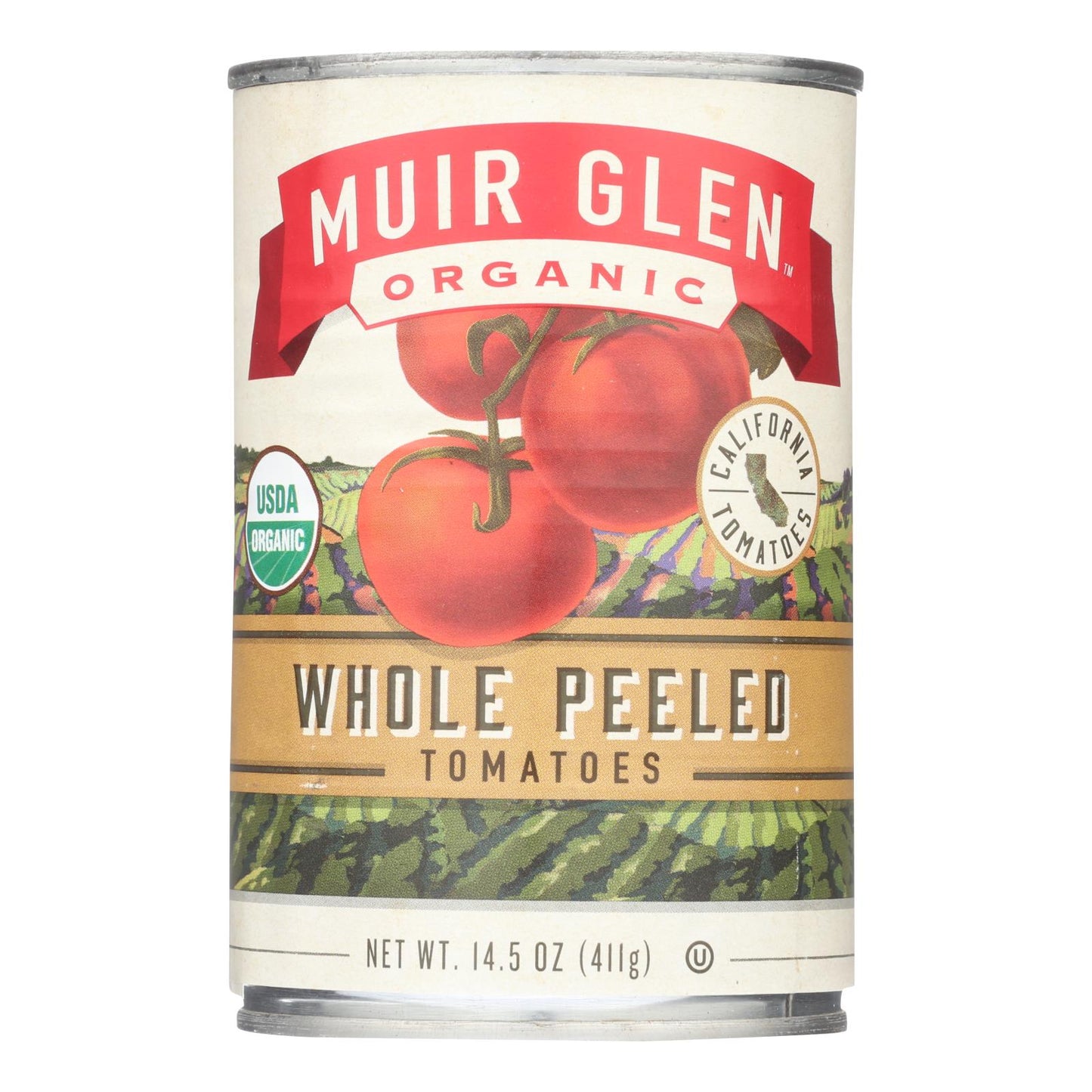 Tomates pelados enteros Muir Glen - Tomates - Caja de 12 - 14,5 oz.