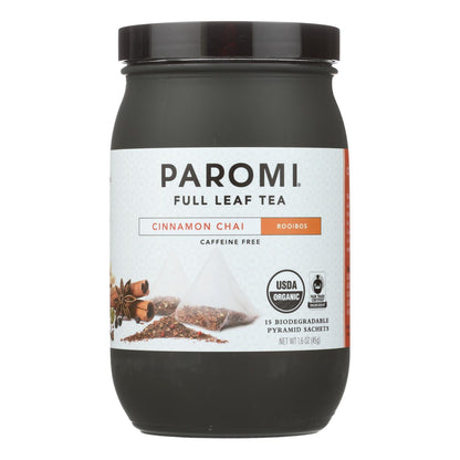 Paromi Tea - Tea Rooibos Cinnamon Chai Caffeine Free - Case Of 6 - 15 Bag