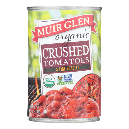 Tomates triturados asados ​​al fuego Muir Glen - Tomate - Caja de 12 - 14,5 oz.