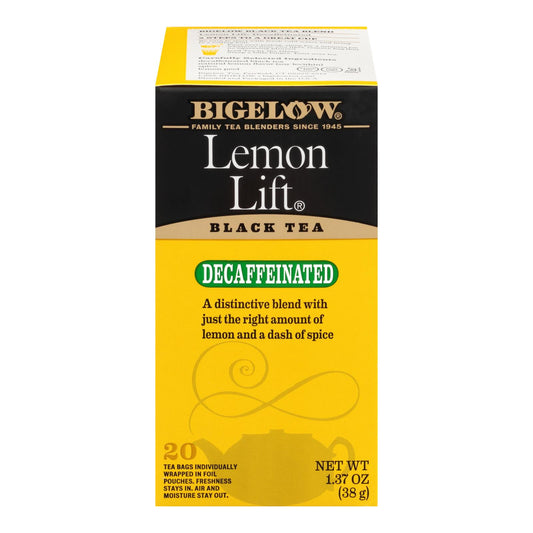 Té negro descafeinado Lemon Lift de Bigelow Tea - Caja de 6 - 20 bolsitas