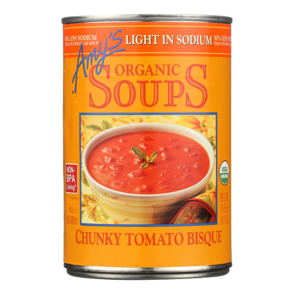 Sopa de tomate orgánica con trozos de Amy's - Caja de 12 - 14,5 oz