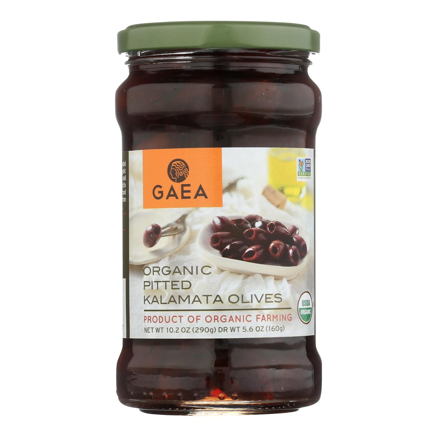 Gaea Olives - Organic - Kalamata - Pitted - Original - 5.6 Oz - Case Of 8