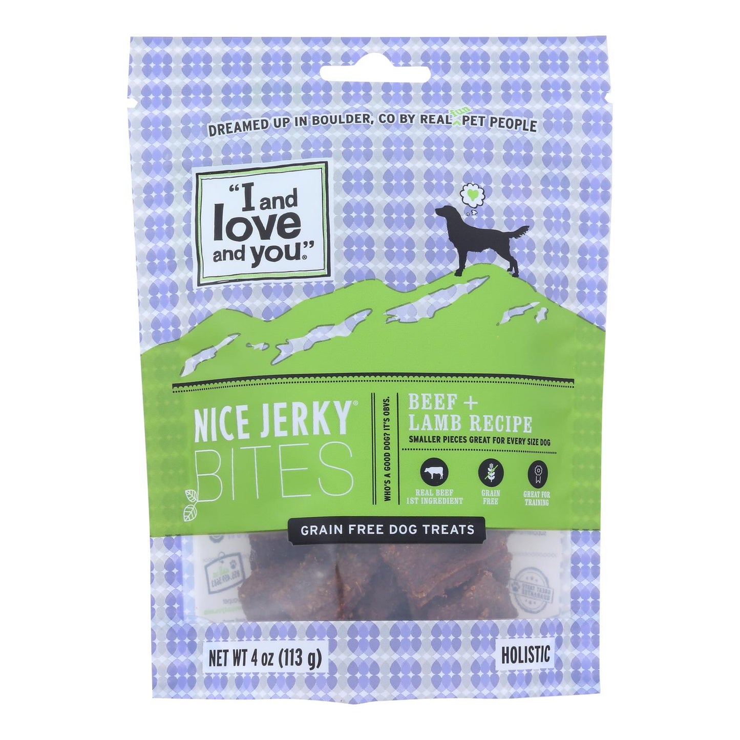 I And Love And You Nice Beef + Lamb Jerky Bites Dog Treats - Case Of 6 - 4 Oz