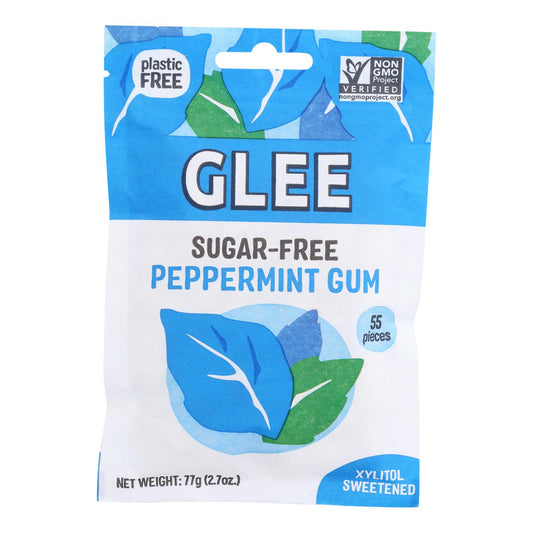 Glee Gum - Chicle sin azúcar sabor menta y melocotón - Caja de 6 - 55 unidades