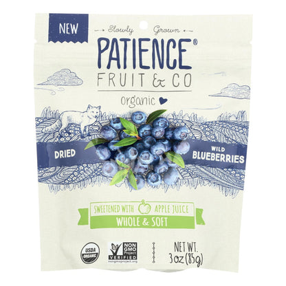 Patience Fruit &amp; Co 有机野生蓝莓干 - 8 盒装 - 3 盎司