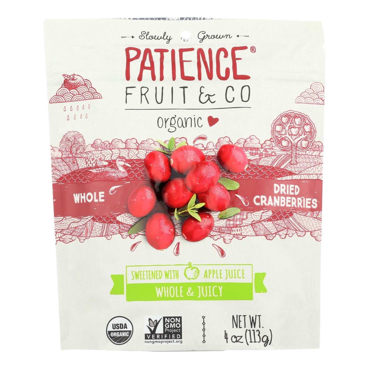 Patience Fruit And Co 整颗蔓越莓 - 干果 - 8 粒装 - 4 盎司