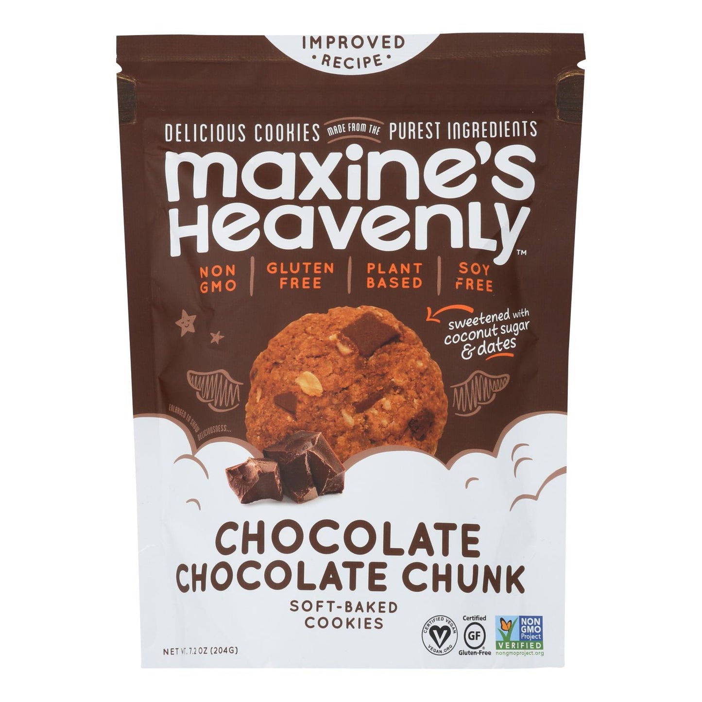 Galletas de chocolate con trozos de chocolate Heavenly de Maxine (caja de 8) de 7,2 oz