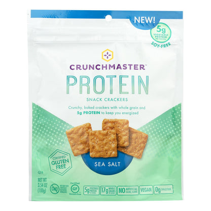 Galletas proteicas Crunchmaster, sal marina, caja de 12, 3,54 oz