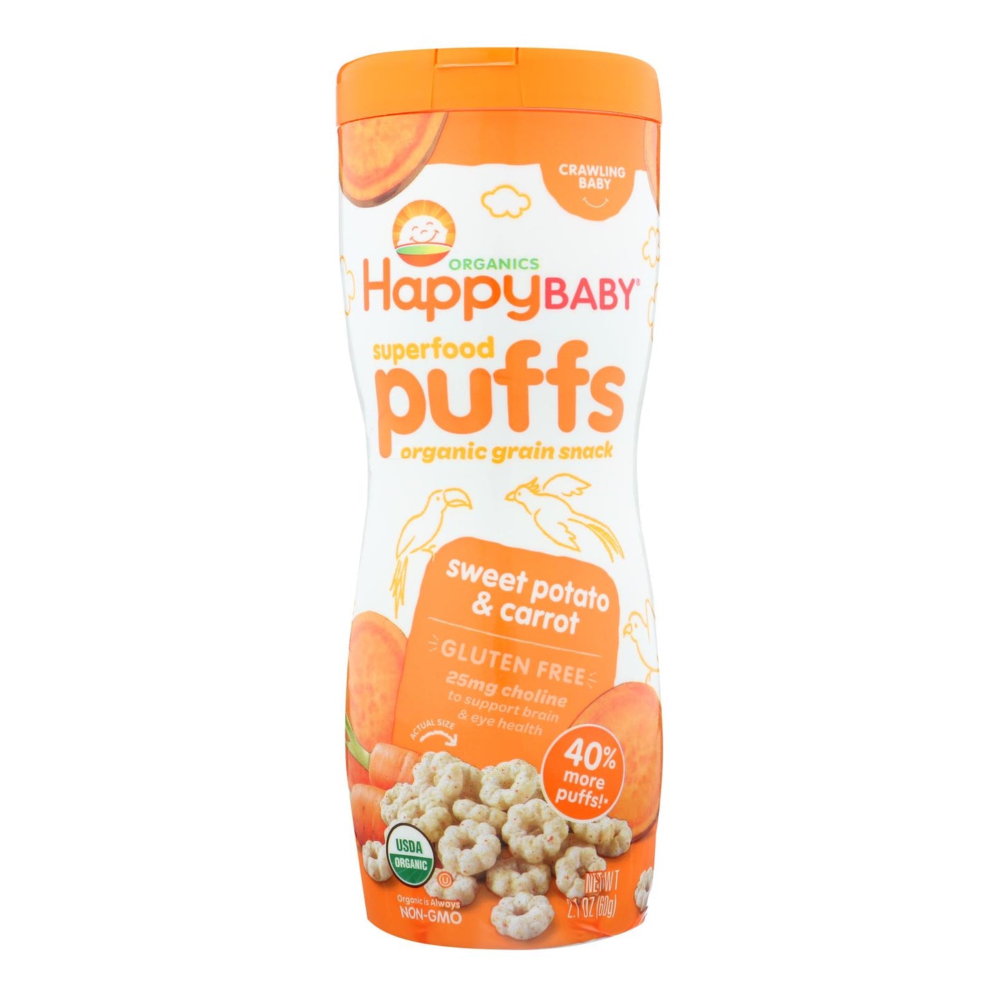 Happy Baby Happy Puffs Batata - 2.1 oz - Caja de 6