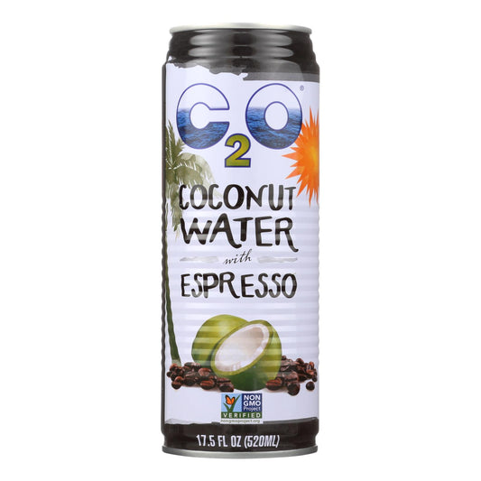C2o - Agua de coco pura - Espresso - Caja de 12 - 17,5 fl oz.