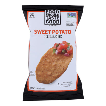La comida debe tener buen sabor Chips de tortilla de batata - Batata - Caja de 12 - 5,5 oz.