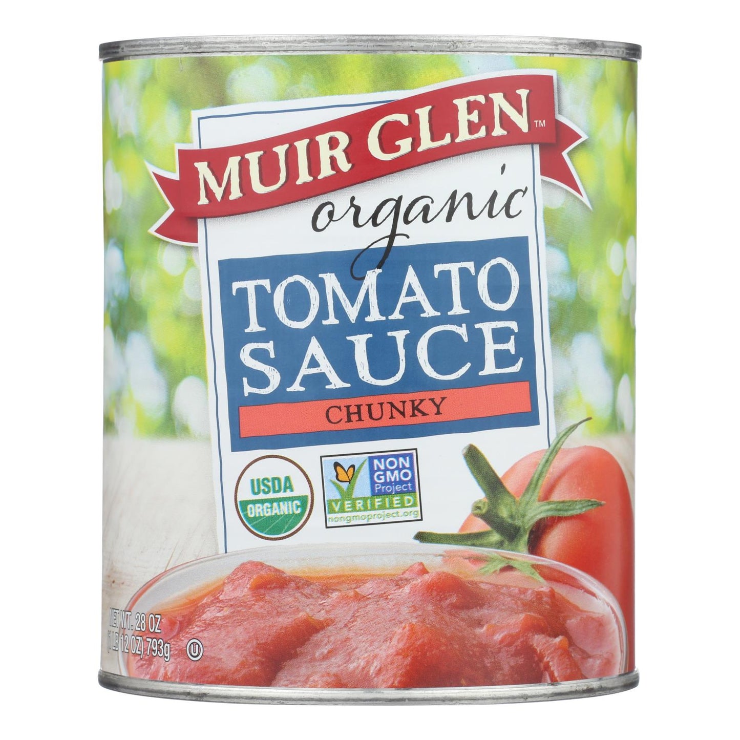 Salsa de tomate orgánica en trozos Muir Glen - Tomate - Caja de 12 - 28 oz.