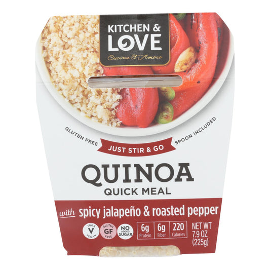 Cucina And Amore - Comidas con quinoa - Chiles jalapeños picantes y pimientos asados ​​- Caja de 6 - 7,9 oz.