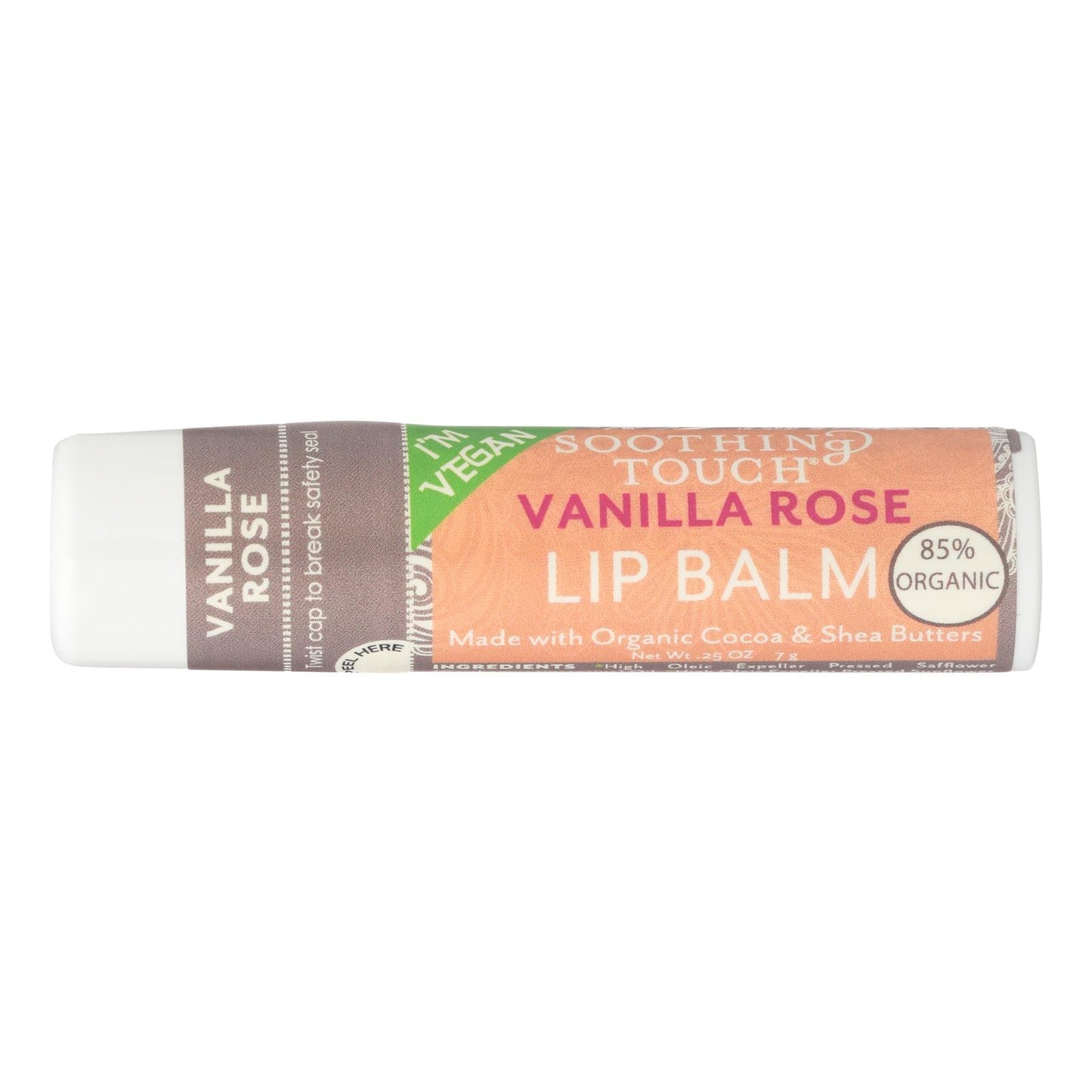 Bálsamo labial calmante con vainilla y rosa, hidratante y refrescante, caja de 12, 0,25 oz