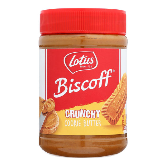 Biscoff Cookie Butter Spread - Peanut Butter Alternative - Crunchy - 13.4 Oz - Case Of 8