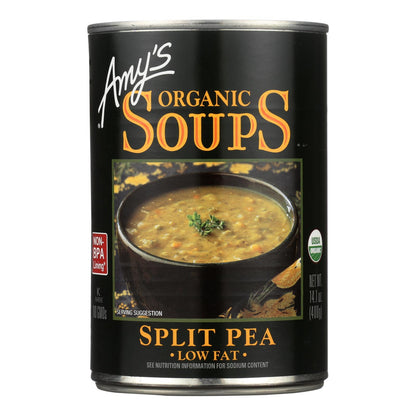 Sopa de guisantes partidos sin grasa y orgánica de Amy's - Caja de 12 - 14,1 oz