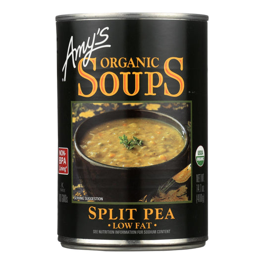 Sopa de guisantes partidos sin grasa y orgánica de Amy's - Caja de 12 - 14,1 oz